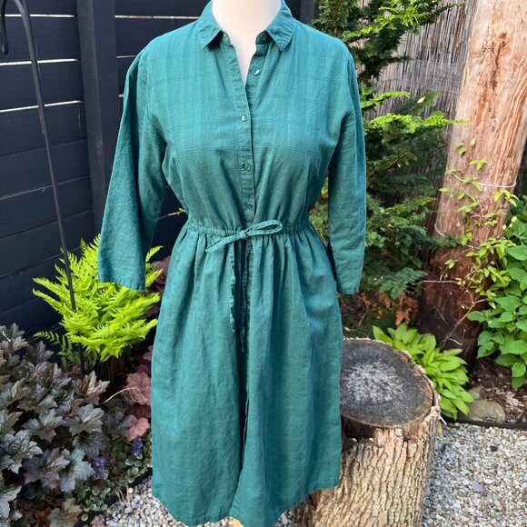 Gudrun Sjödén Green Cotton/Linen Dress (S) - Picture 1 of 4